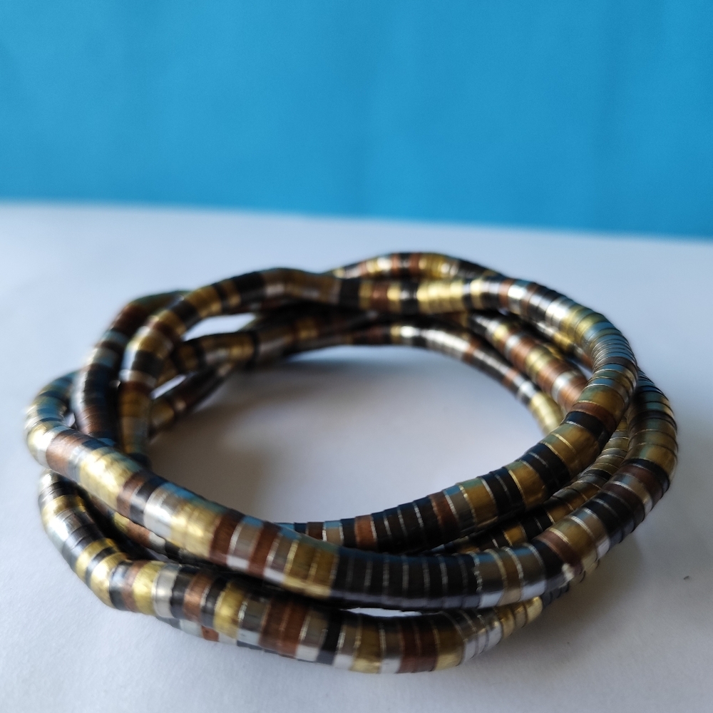 Multi-Color Silver Brass Copper Bronze Bendable Flex Shape Bracelet Necklace